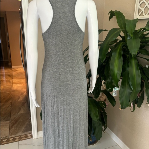 Romeo & Juliet Couture Gray Maxi Dress with Embellished V-Neck - Picture 4 of 9
